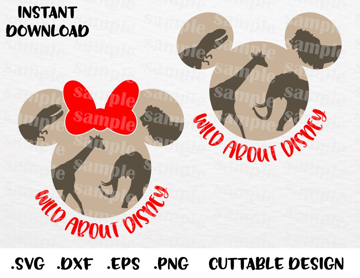 Download Animal Kingdom Wild Mickey and Minnie Ears Inspired Cutting File in SV - enchantedsvg