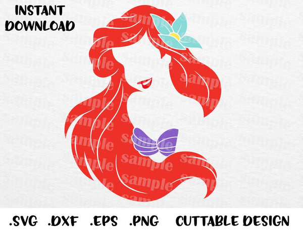 Princess Ariel Little Mermaid Inspired Cutting File In Svg Esp Dxf Enchantedsvg