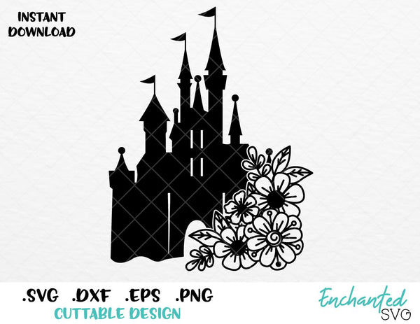 Download Disney Floral Castle Inspired Svg Esp Dxf Png Formats Enchantedsvg