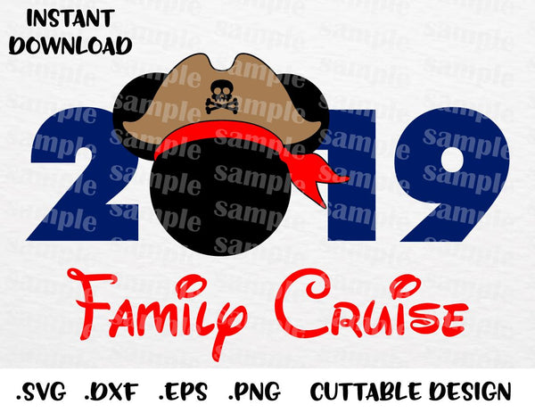 Vacation 2019 Family Cruise Mickey Pirate Ears Inspired Cutting File I Enchantedsvg