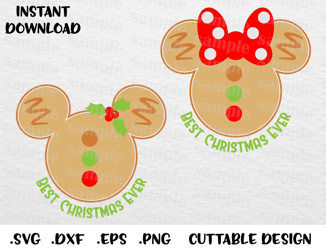 Download Christmas Mickey and Minnie Ears Gingerbread Inspired ...