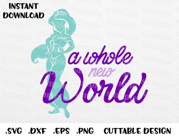 Princess Jasmine A Whole New World Inspired Cutting File In Svg Esp Enchantedsvg