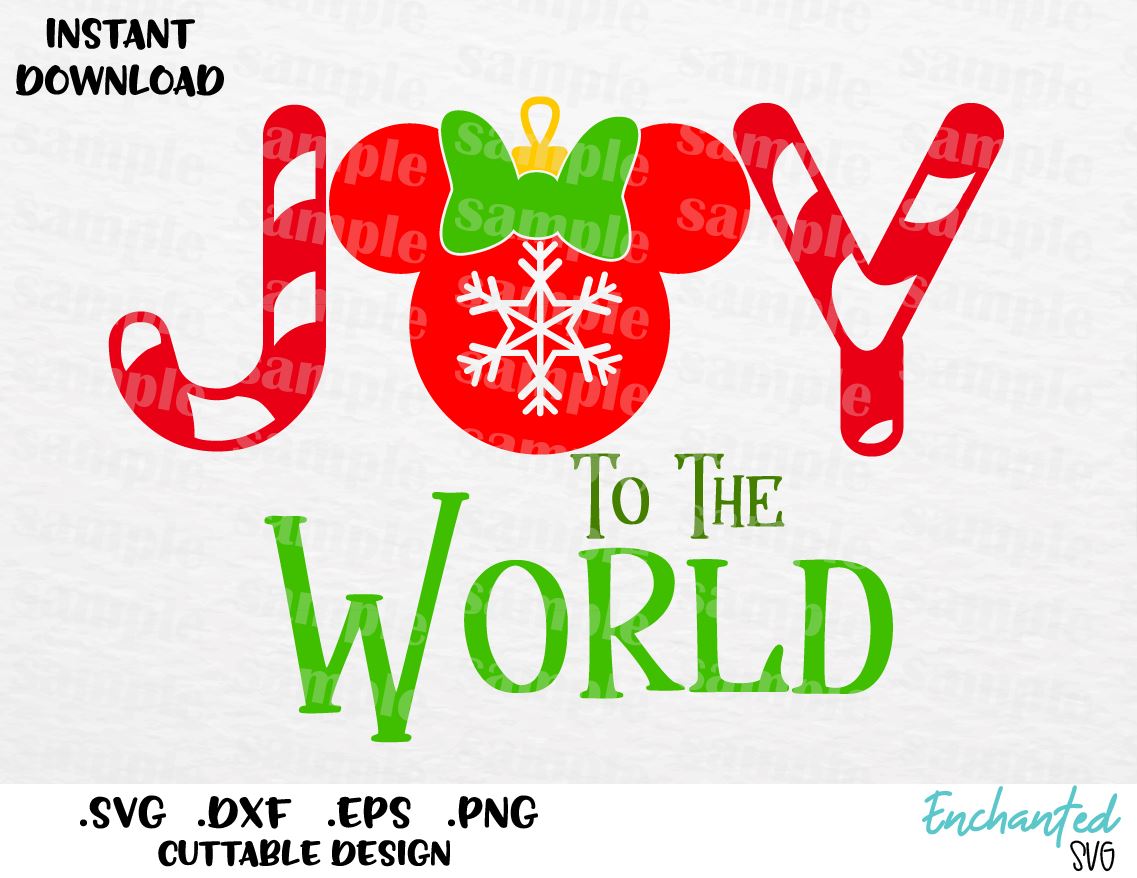 Download Joy Christmas Minnie Ears Inspired Cutting File in SVG ...