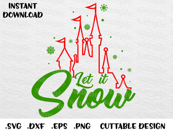 Download Christmas Castle Quote Let It Snow Inspired Cutting File In Svg Esp Enchantedsvg