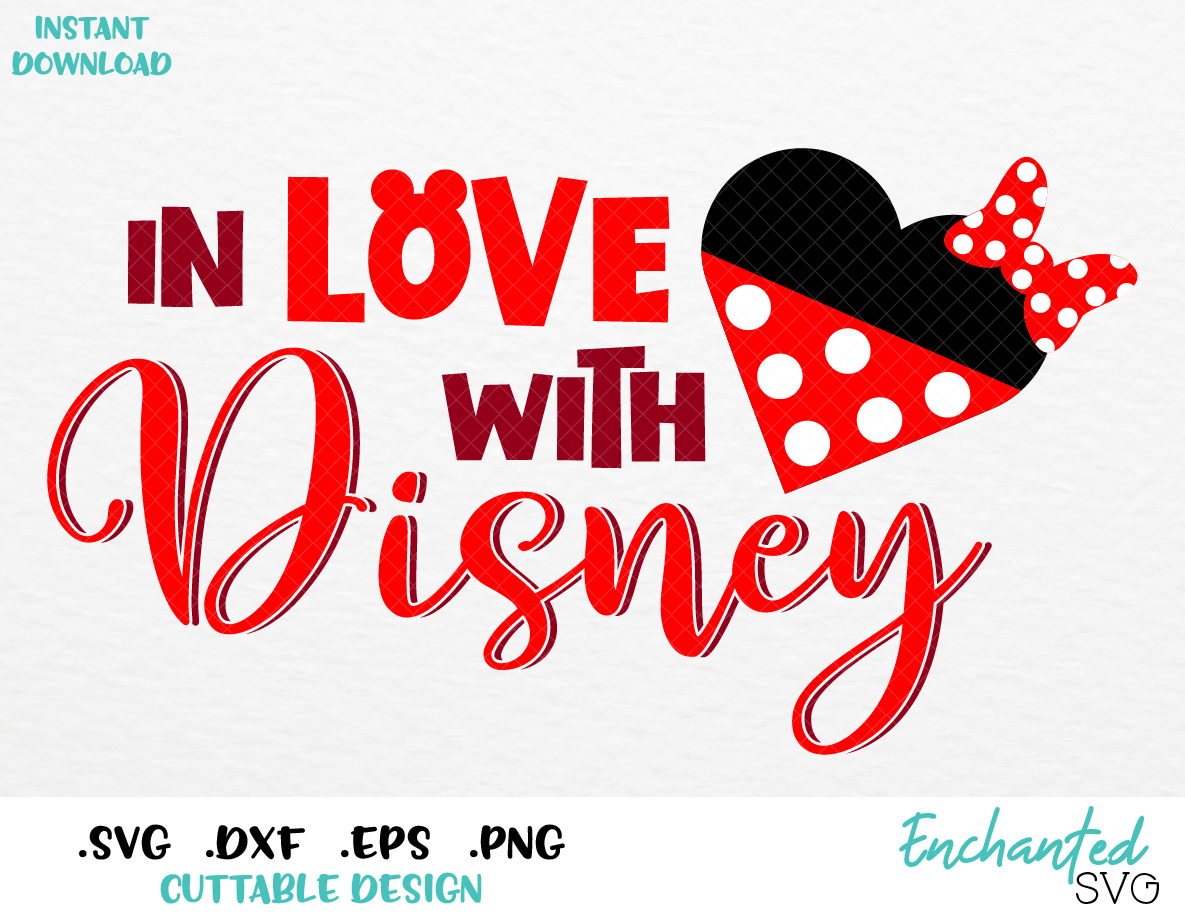Download In Love with Disney Minnie Heart Inspired SVG, EPS, DXF ...