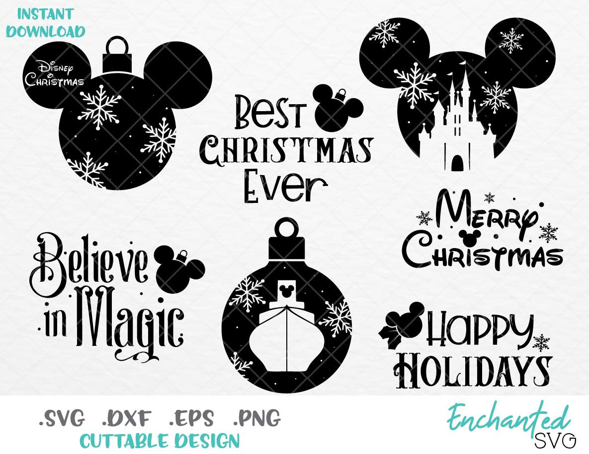 Download Mickey Ears Disney Christmas Inspired Bundle SVG, EPS, DXF ...
