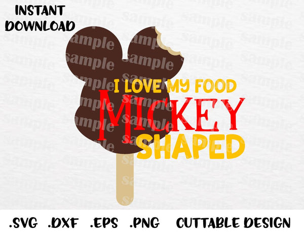 Download Mickey Ice Cream, I Love my Food Mickey Shaped Quote ...