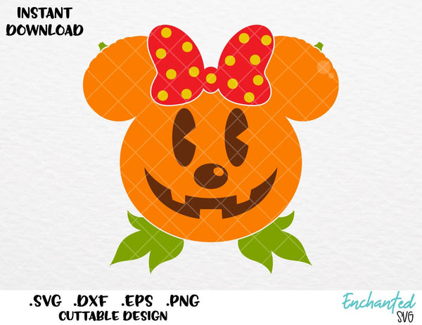 Download Minnie Ears Pumpkin Halloween Inspired Cutting File In Svg Eps Dxf Enchantedsvg