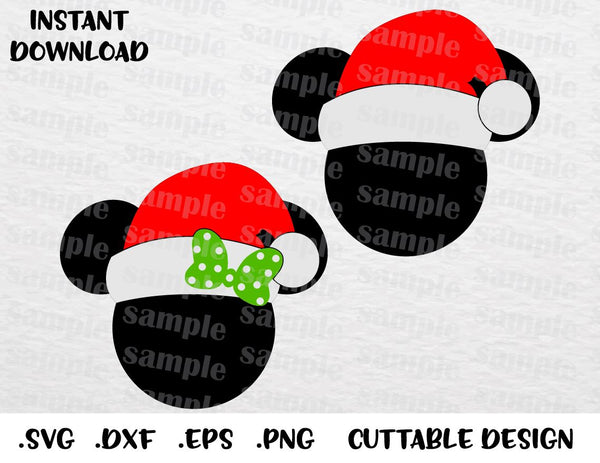 Download Christmas Mickey And Minnie Ears Santa Hat Inspired Cutting File In Sv Enchantedsvg PSD Mockup Templates