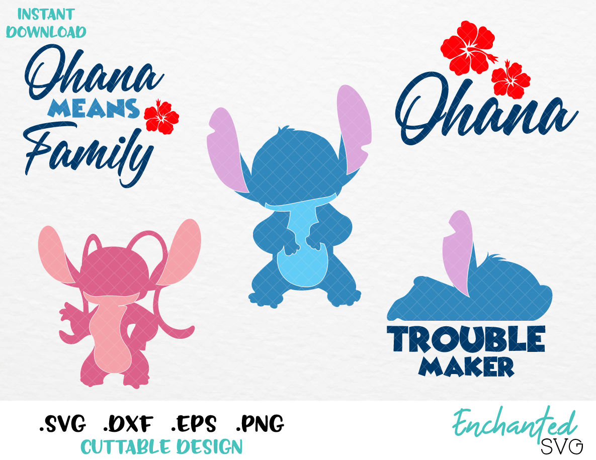Download Stitch Ohana Means Family Inspired Bundle SVG, ESP, DXF ...