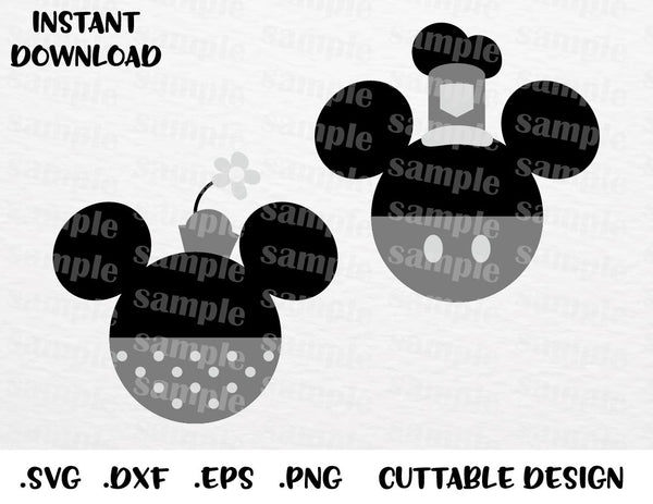 Download Vintage Mickey And Minnie Ears Inspired Cutting File In Svg Esp Dxf Enchantedsvg