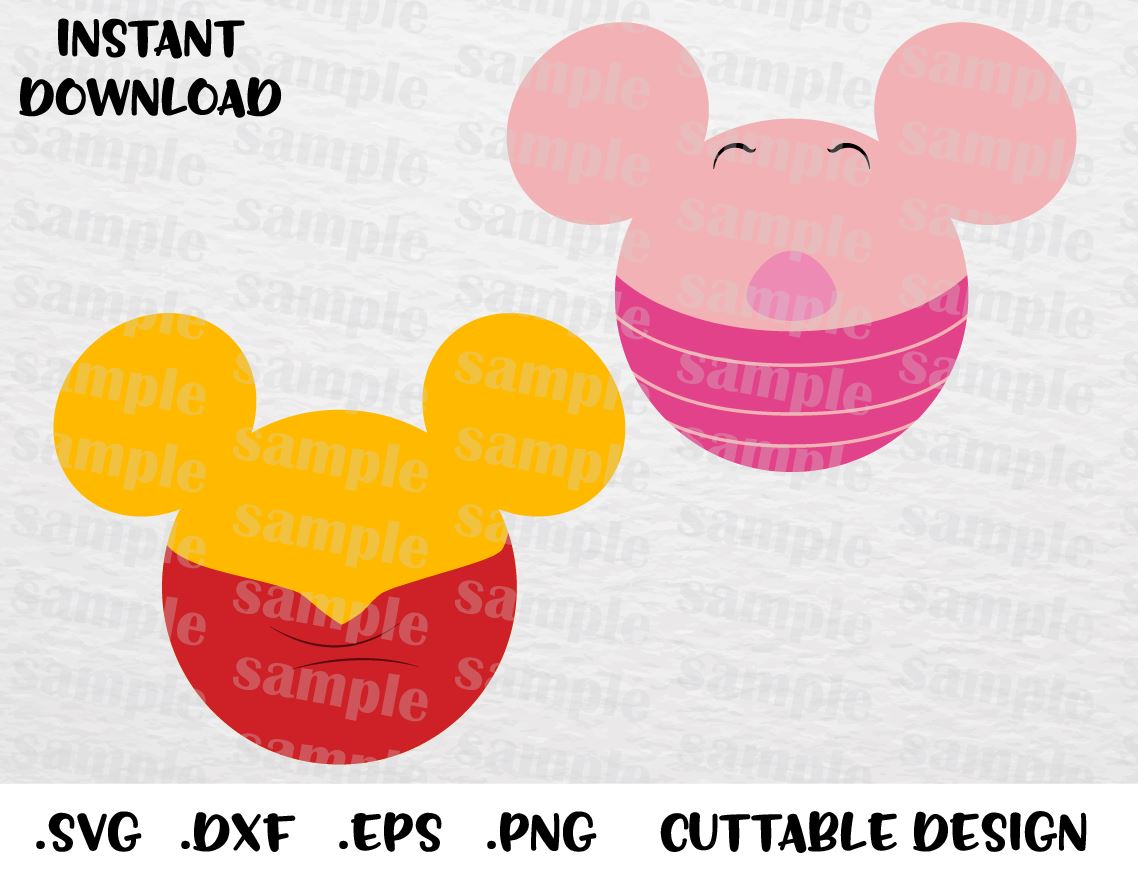 Download Winnie the Pooh and Piglet Mickey Ears Inspired Cutting ...