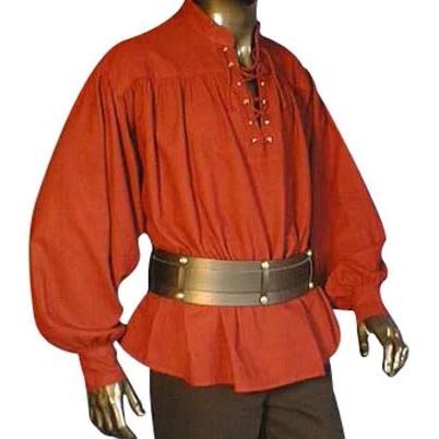 Medieval Lace-up Pirate Shirt (Red, Green,Natural,Black, Brown) - 1427 ...