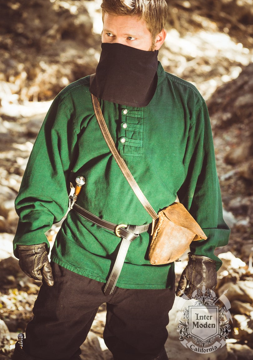 Medieval Short-Sleeve Pirate Shirt (Black, Natural, Red, Green