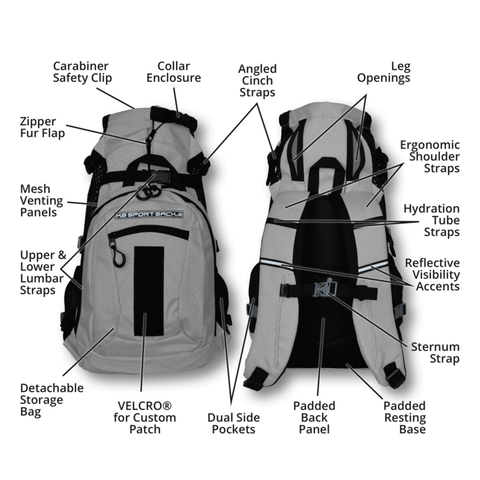 K9 dog backpack plus 2 diagram