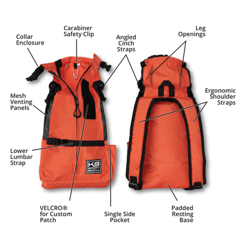 K9 Sport Sack dog backpack Trainer diagram