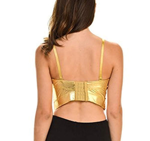 gold bustier crop top