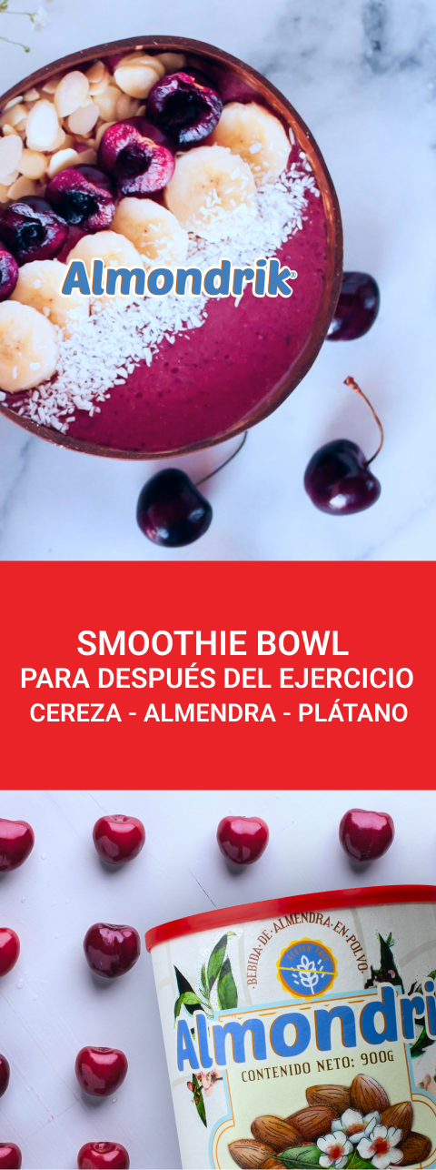 Smoothie bowl para después del ejercicio (cereza - almendra - plátano) | Receta Blog PRONACEN