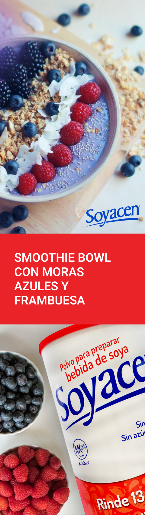 Smoothie bowl de moras azules y frambuesa | Blog PRONACEN