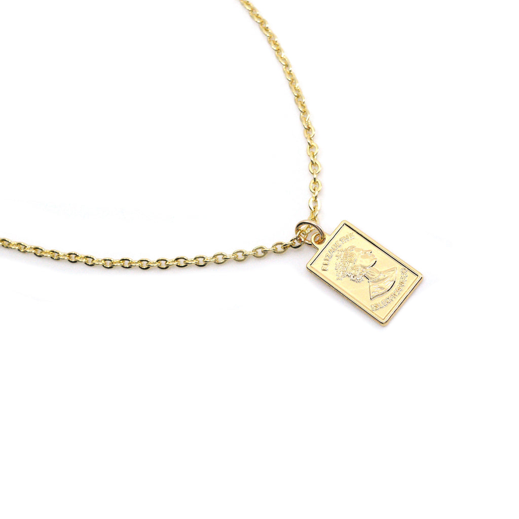 Queen Elizabeth Gold Bar Necklace Love You More Designs