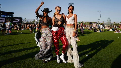 group of women fashion figures on a music event