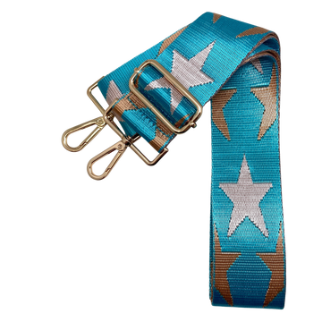 Turquoise Tan White Lone Star Adjustable Crossbody Bag Purse Guitar Strap