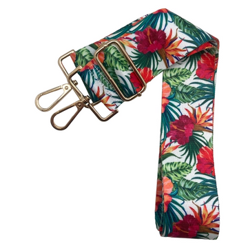 Tropical Paradise Flower Floral Cottage Adjustable Crossbody Bag Purse Guitar Strap