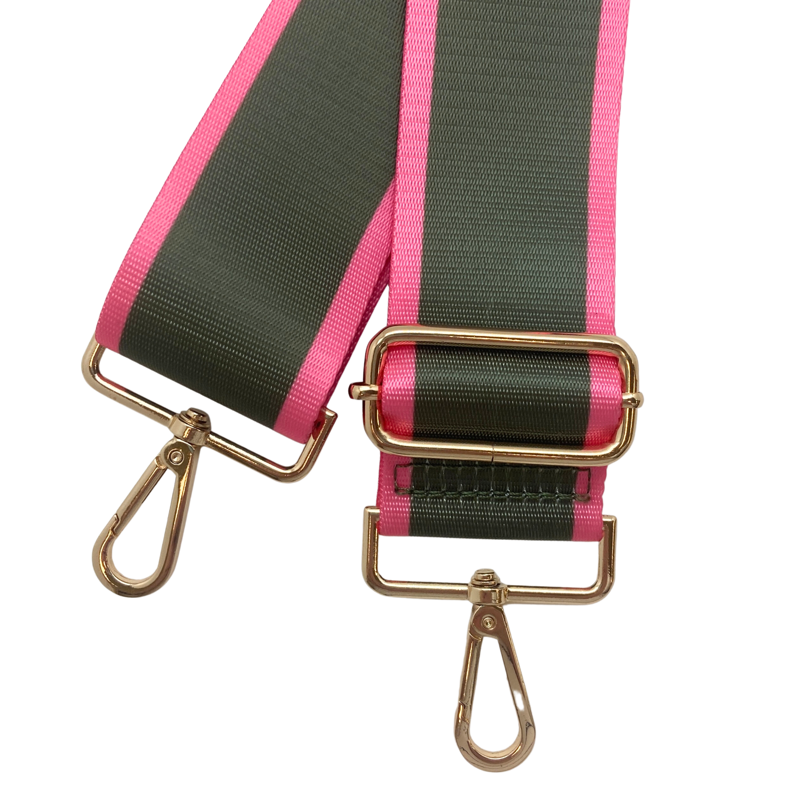 Army Green Barbie Pink Edged Adjustable Crossbody Bag Purse Guitar Strap