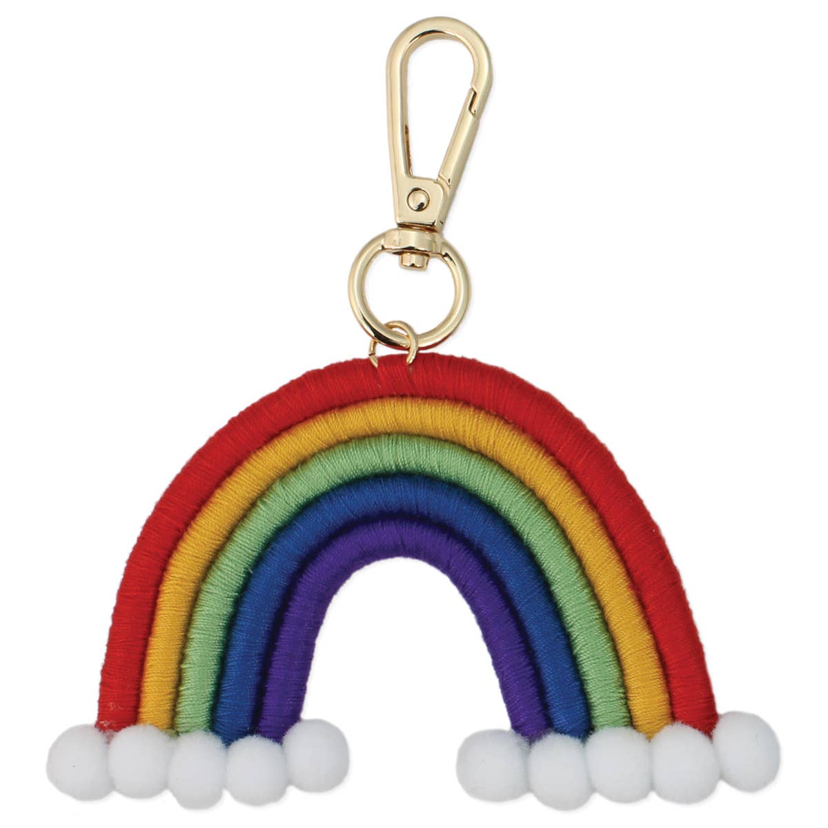 Over the Rainbow Knit Macrame Keychain Bag Purse Charm