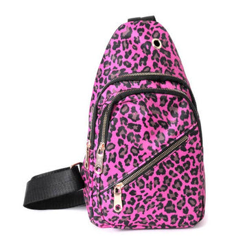 Hot Pink Black Leopard Print Sling Bag Barbiecore