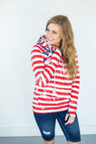 Red White & Blue America The Beautiful Hoodie Sweatshirt