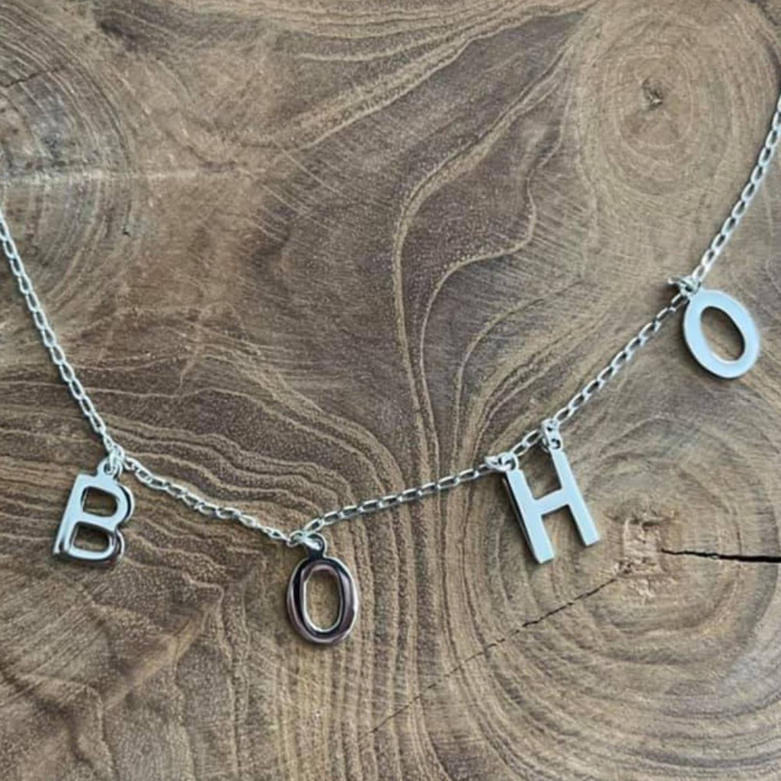 Sterllng BOHO Letter Necklace