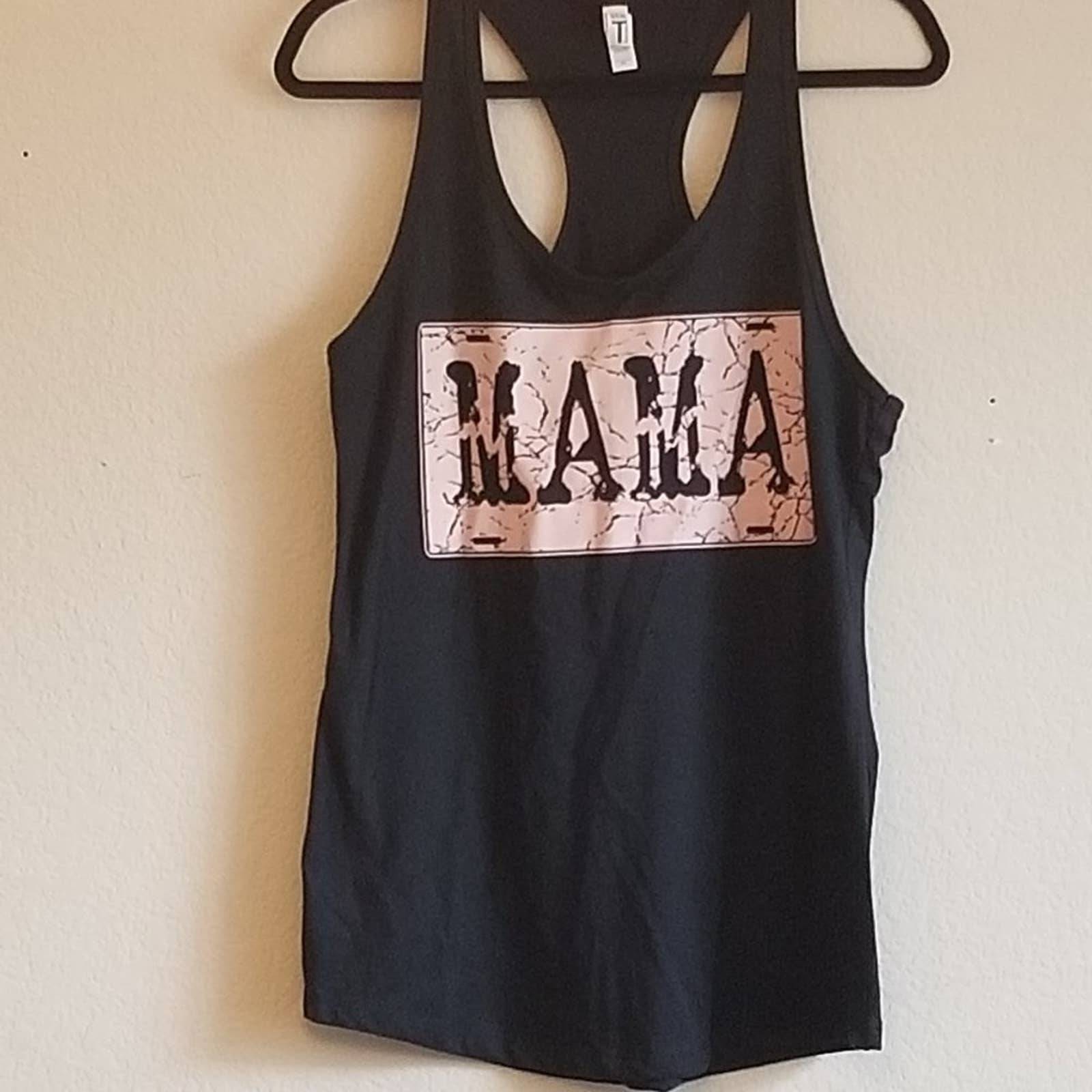 Pink MaMa Graphic on Black Tank