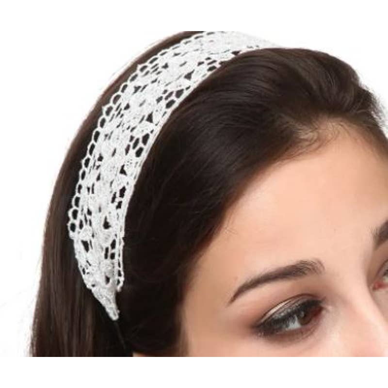 White Lace Boho Headband