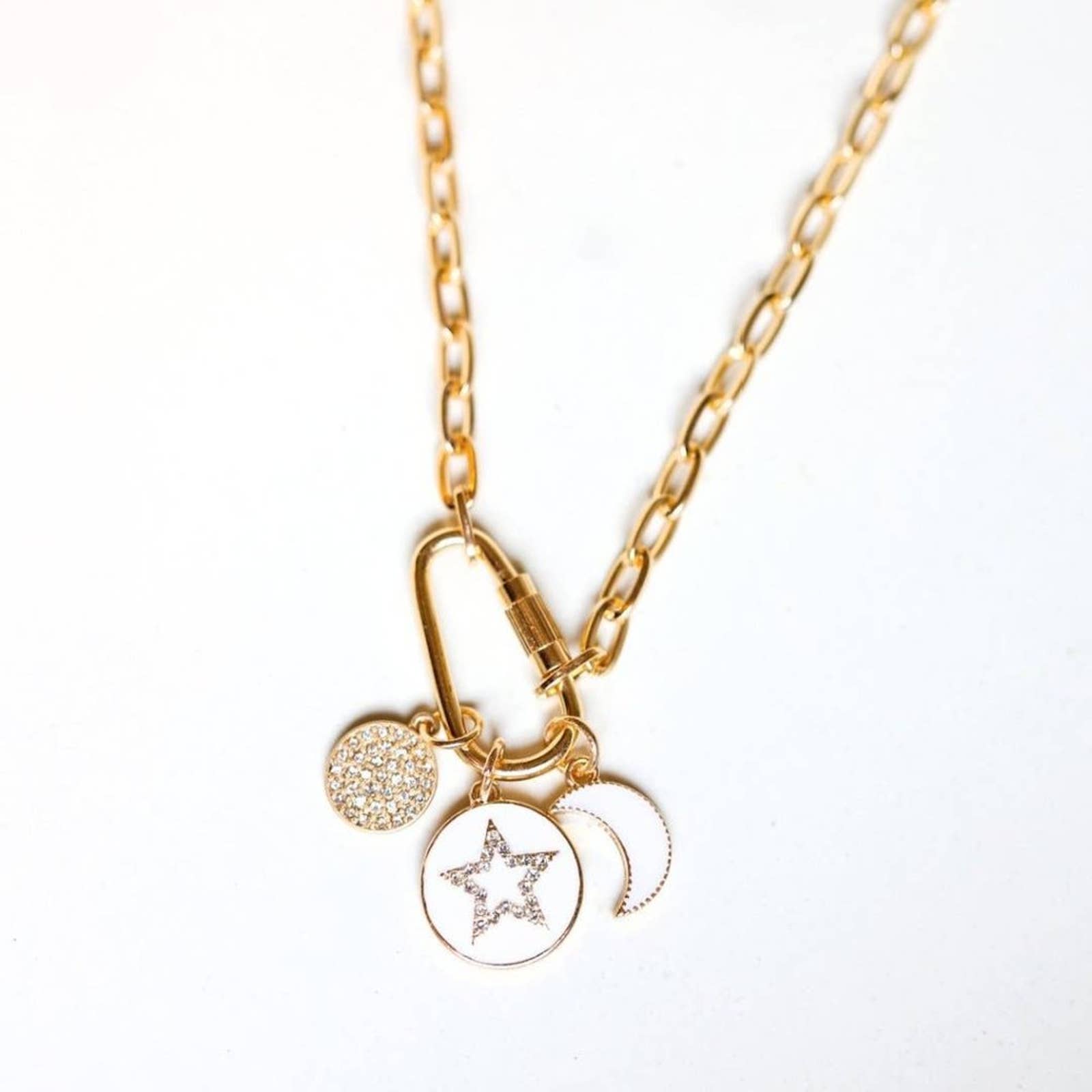 White Stargazing Charm Necklace