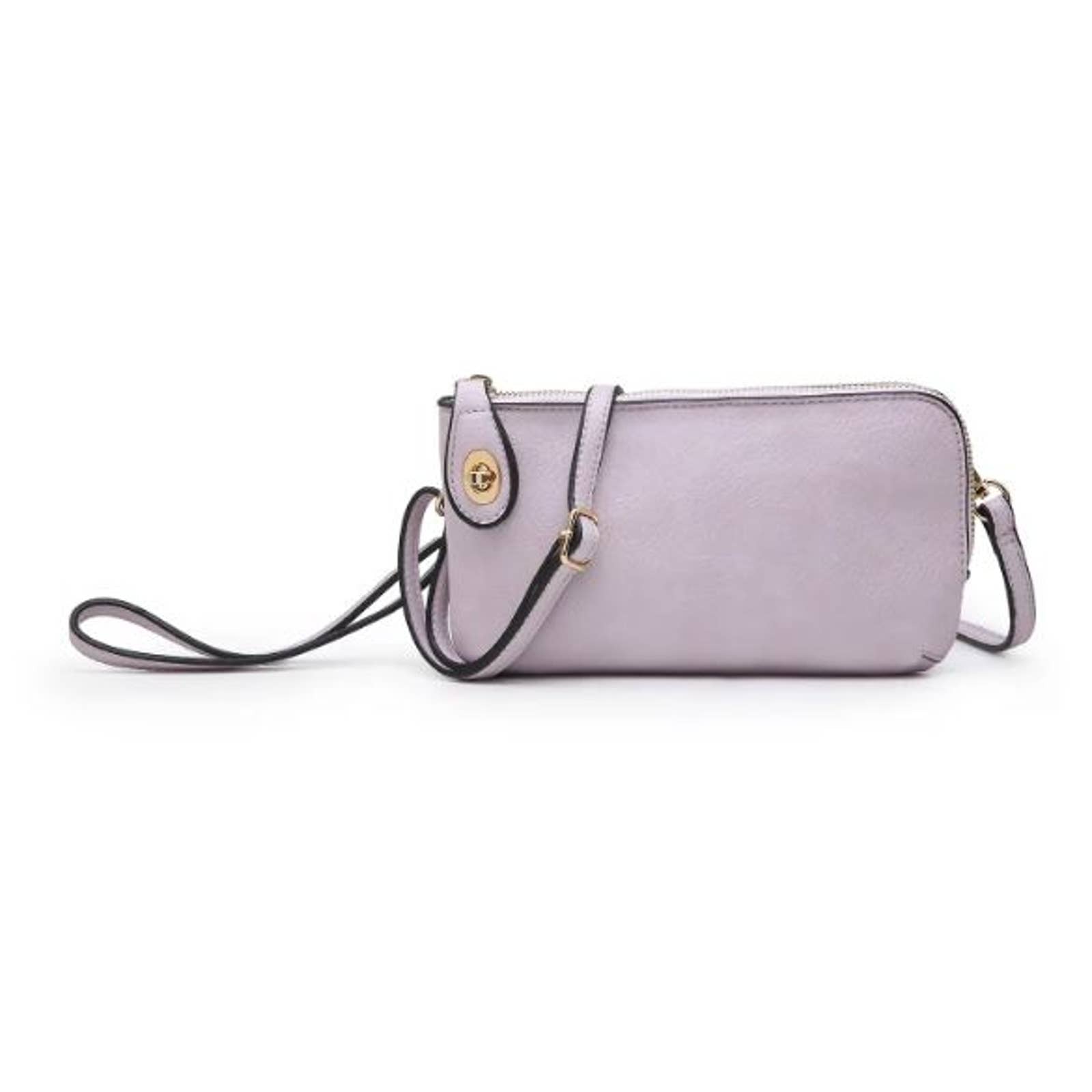 Lavender Purple Crossbody/Wristlet/Clutch w/ Twist Lock Closure