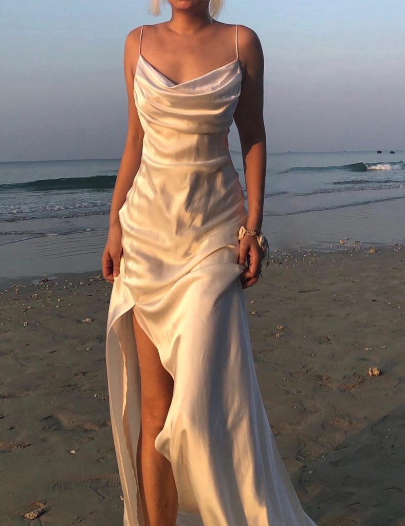 Vestido Rhiannon de seda blanca pura - Silk