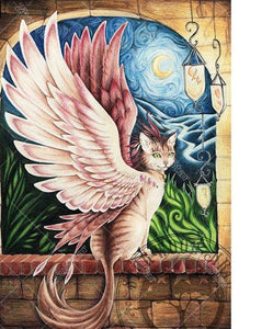 Winged Cat 5D DIY Paint By Diamond Kit