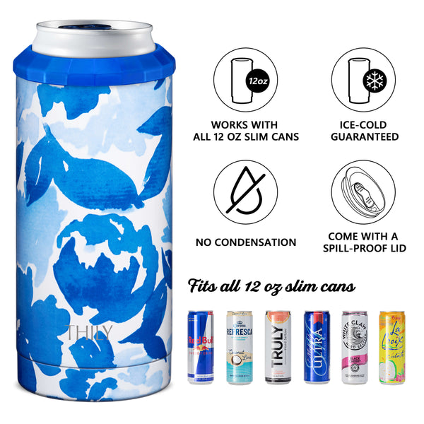 TILUCK Skinny Can Cooler for Slim Beer & Hard Seltzer, Stainless Steel,  Doucle-Walled Stainless Steel Insulated Slim Cans, Standard 12 oz (Spinning