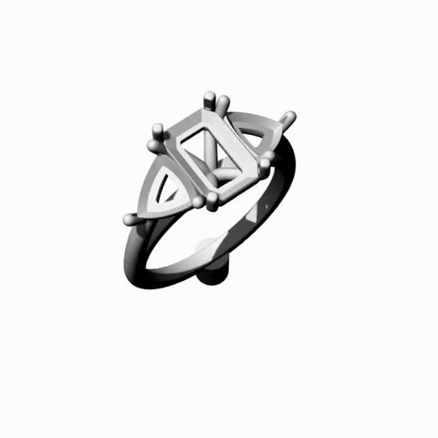 radiant cut diamond three stone engagement ring design