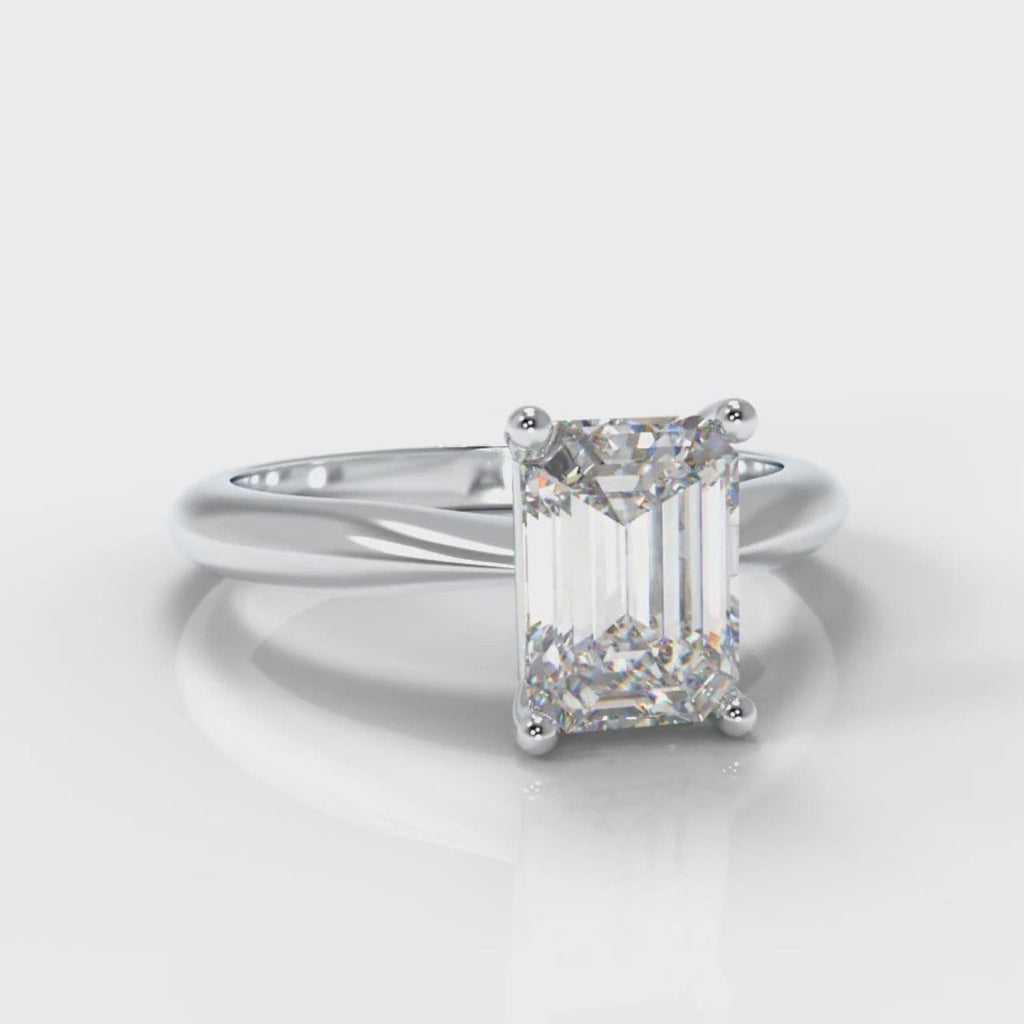 Emerald Cut Diamond Solitaire Engagement Ring - Hyde Park Design