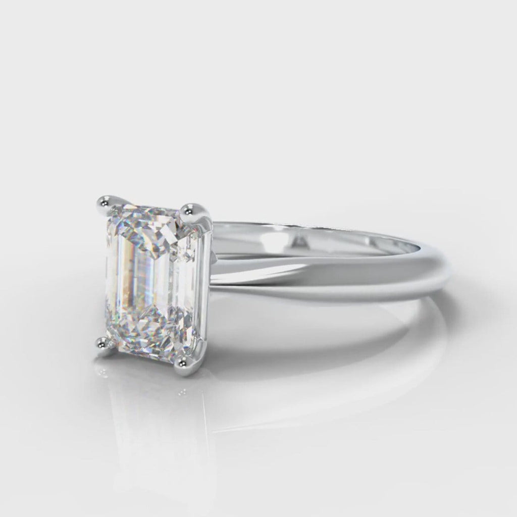 Emerald Cut Diamond Solitaire Engagement Ring - Hyde Park Design