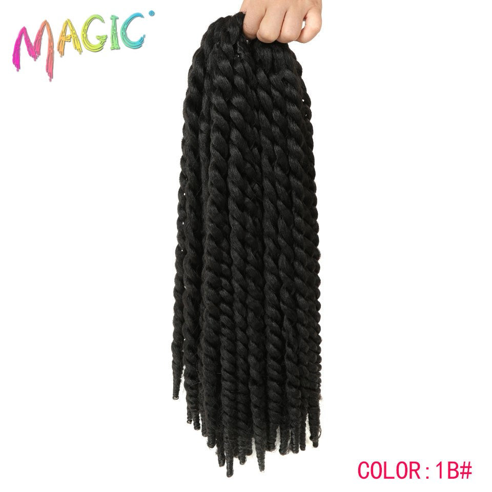 Magic 18inch Long Crochet Braid Synthetic Havana Twist Black Red