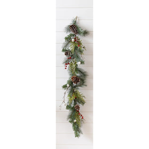 Glittered Pine with Berries and Bells - Garland - Beautiful Journey