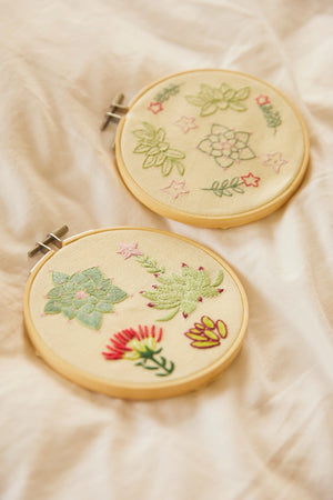 DMC Serene Succulents Embroidery Kit - Beautiful Journey