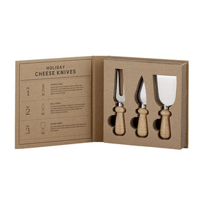 Cardboard Book Set - Holiday Cheese Knives
