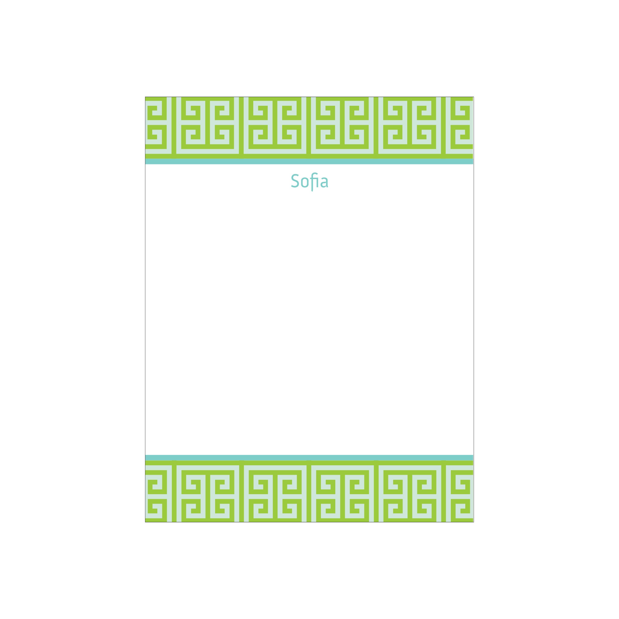 Greek Key Part 2 Small Notepad - Grass