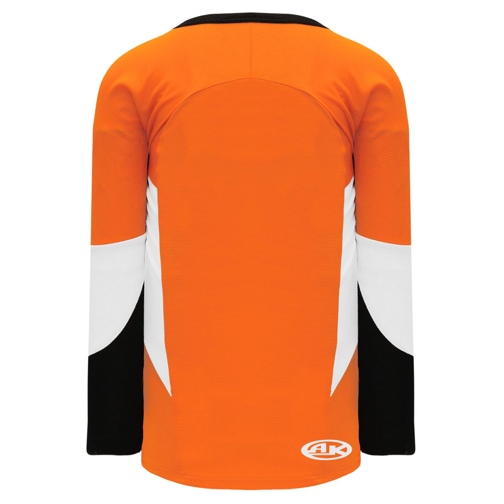 orange black and white jersey