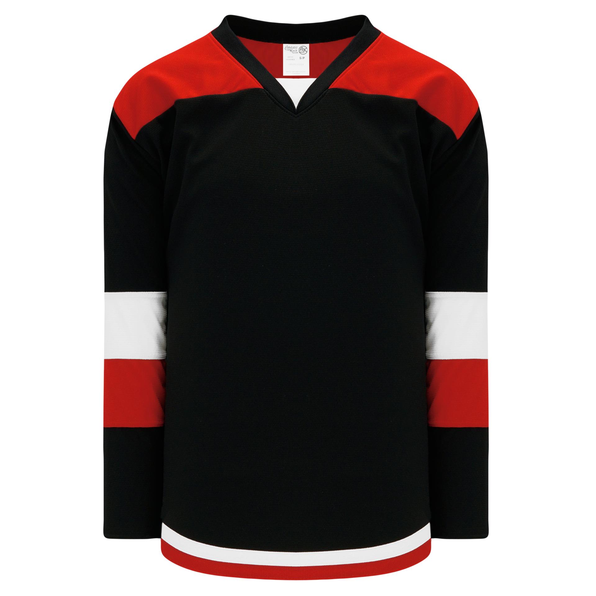 black white and red jersey