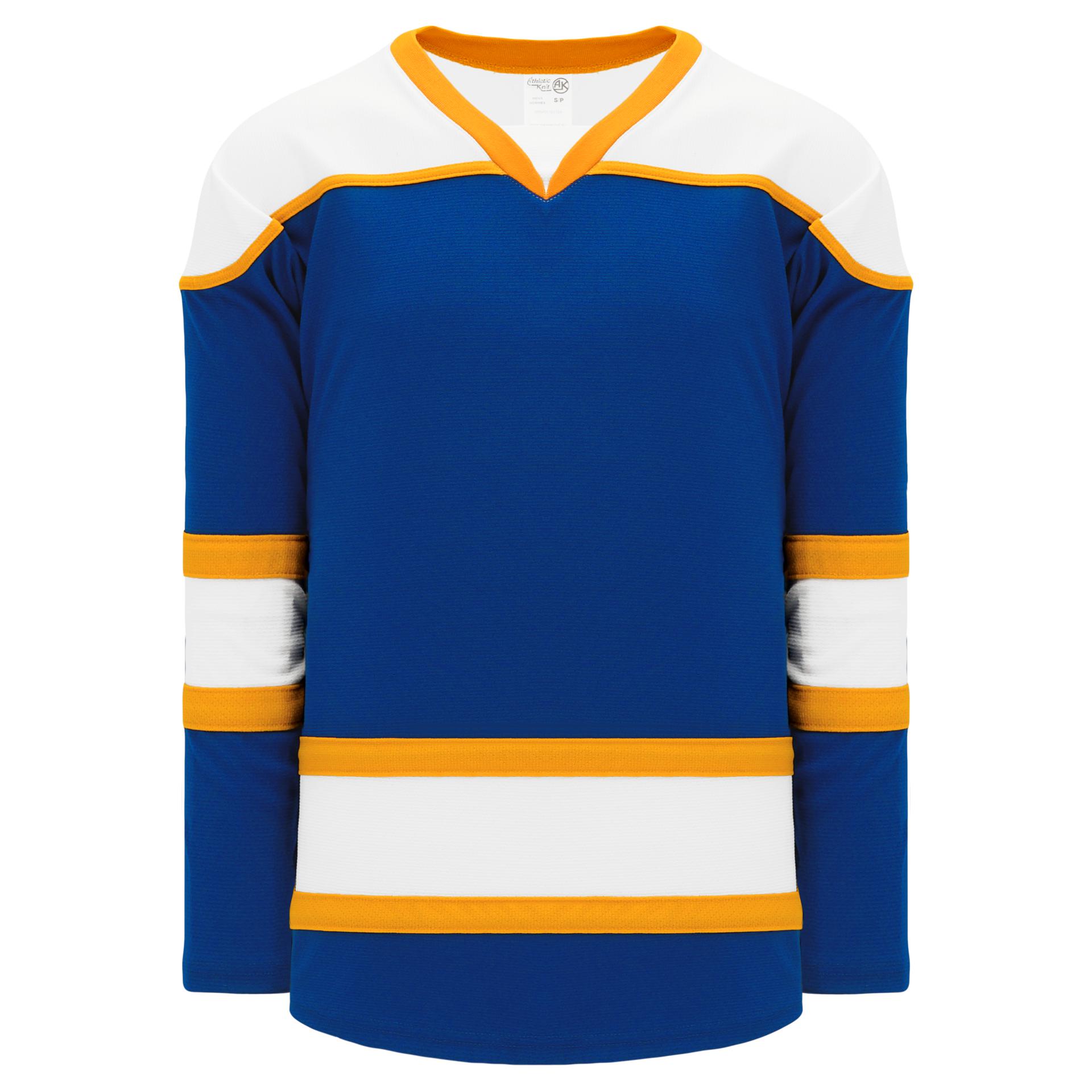 blue and yellow hockey jersey